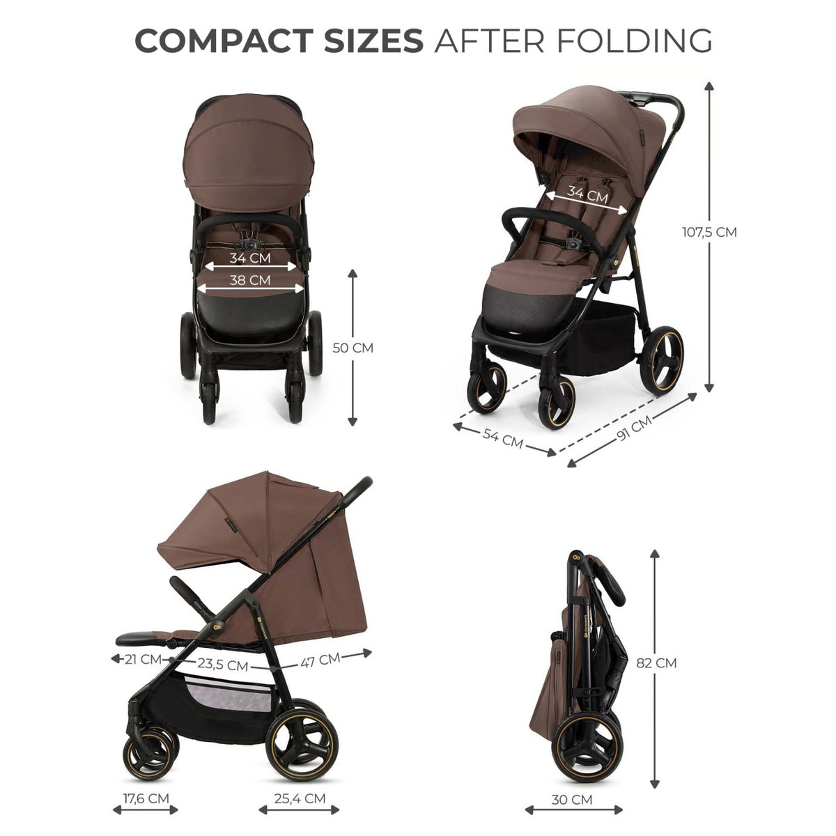 KINDERKRAFT KOLICA TRIG 3 GRANITE BROWN