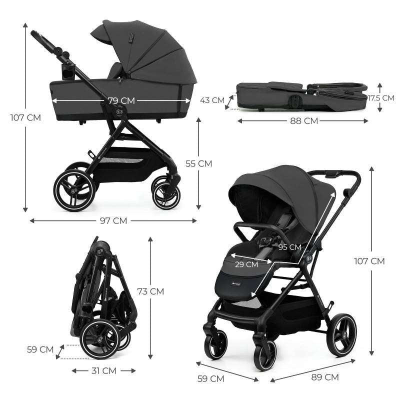 KINDERKRAFT KOLICA YOXI 2u1 MOONLIGHT GREY