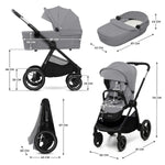 KINDERKRAFT KOLICA ZA BEBE 2U1 NEA 2 PLATINUM GREY