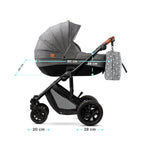 KINDERKRAFT KOLICA ZA BEBE 3U1 PRIME MINK PRO BLACK