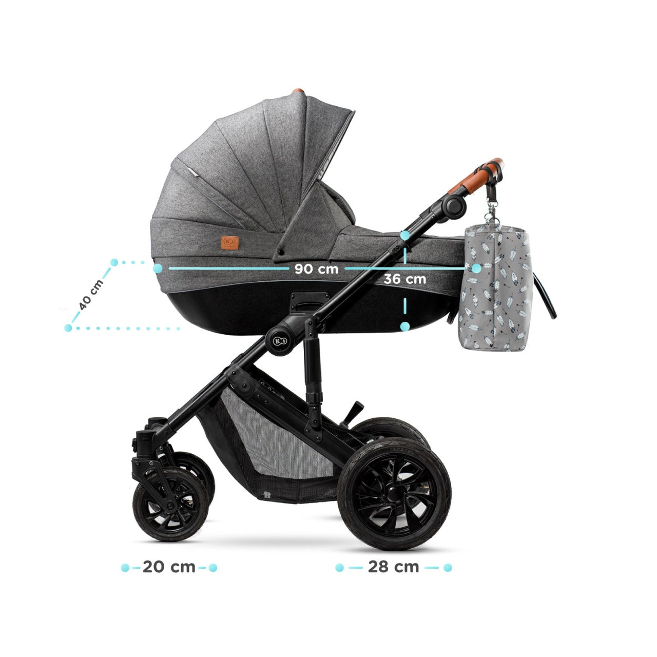 KINDERKRAFT KOLICA ZA BEBE 3U1 PRIME MINK PRO BLACK