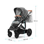 KINDERKRAFT KOLICA ZA BEBE 3U1 PRIME MINK PRO BLACK