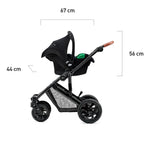 KINDERKRAFT KOLICA ZA BEBE 3U1 PRIME MINK PRO BLACK