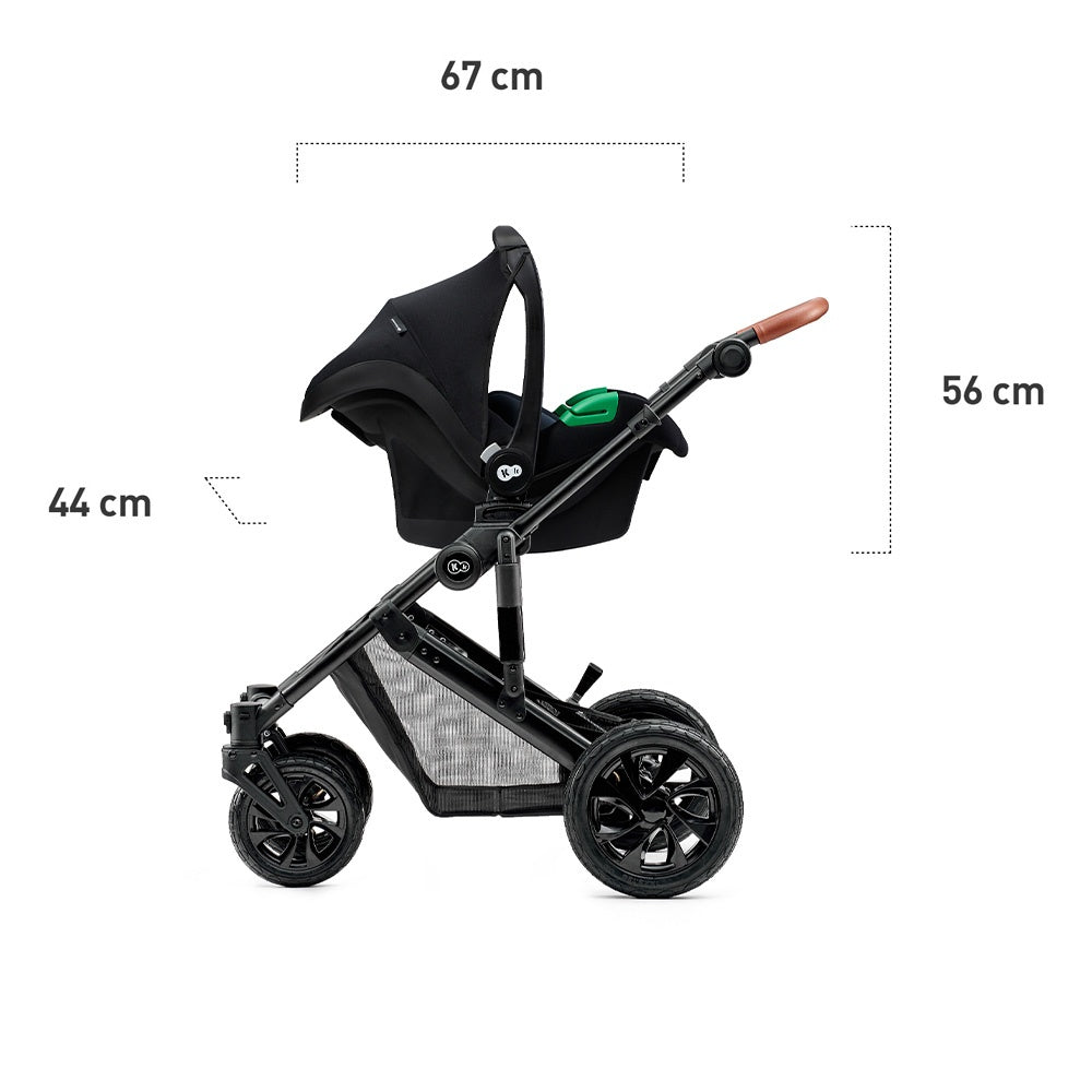 KINDERKRAFT KOLICA ZA BEBE 3U1 PRIME MINK PRO BLACK