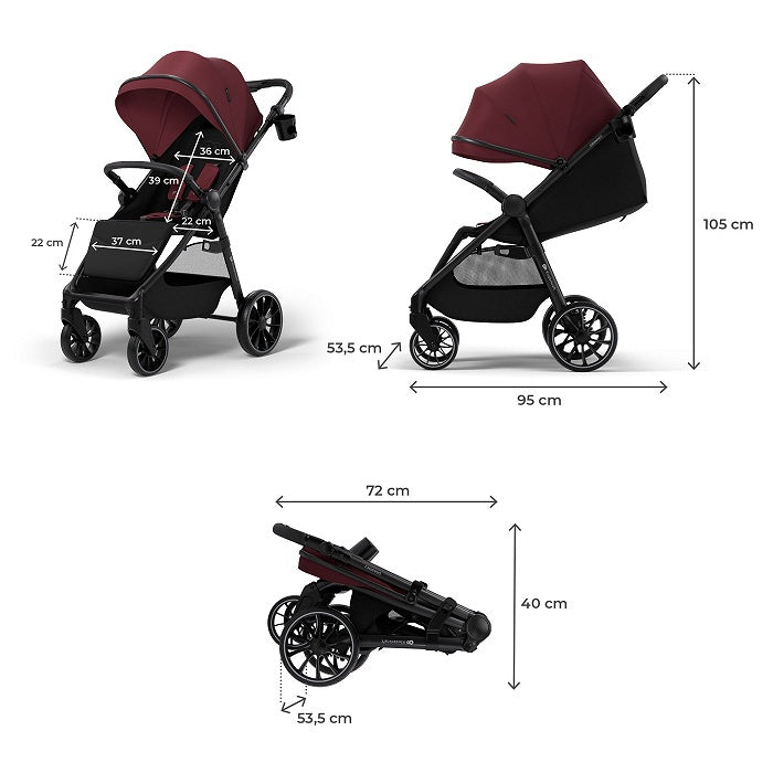 KINDERKRAFT KOLICA ZA BEBE GRANDE 2 BURGUNDY