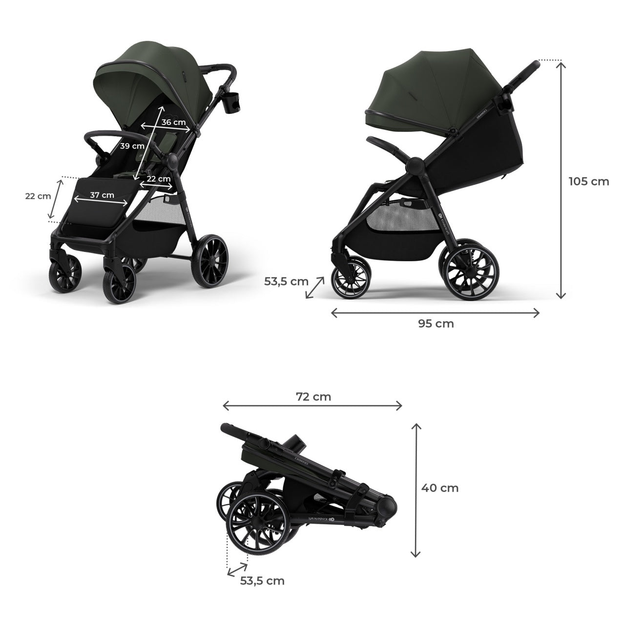 KINDERKRAFT KOLICA ZA BEBE GRANDE 2 GREEN