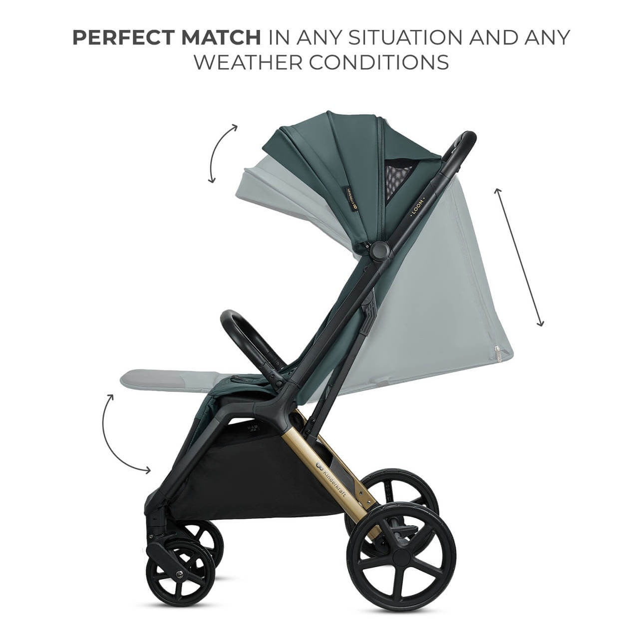 KINDERKRAFT KOLICA ZA BEBE LOOM JADE GREEN