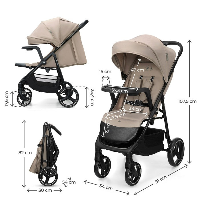 KINDERKRAFT KOLICA ZA BEBE SA TACNOM TRIG 3 BEIGE