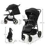 KINDERKRAFT KOLICA ZA BEBE SA TACNOM TRIG 3 BLACK