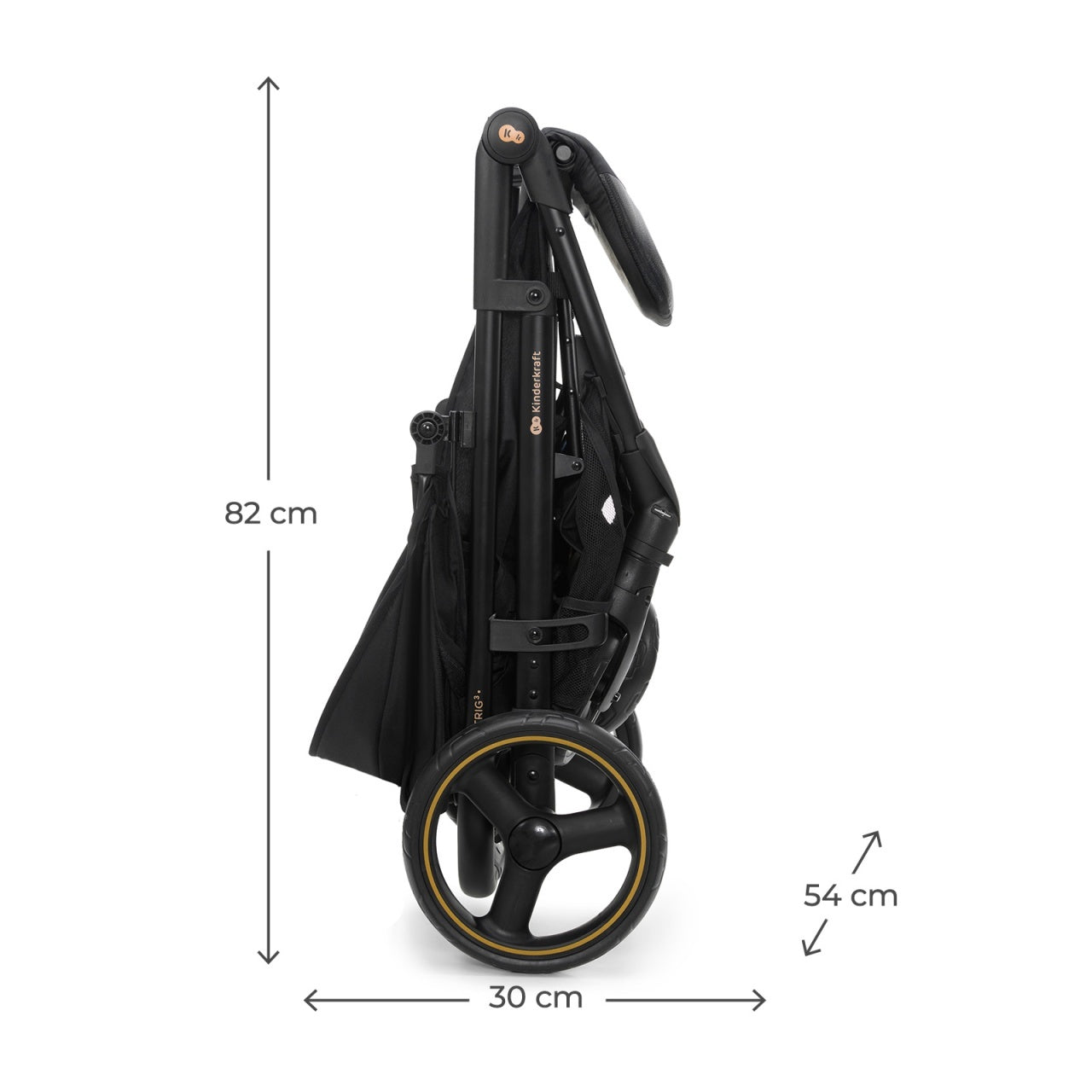 KINDERKRAFT KOLICA ZA BEBE SA TACNOM TRIG 3 BLACK