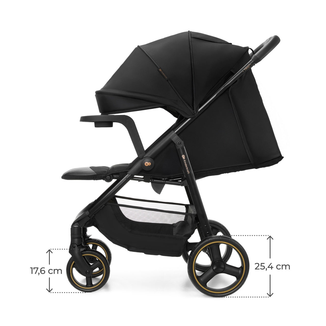 KINDERKRAFT KOLICA ZA BEBE SA TACNOM TRIG 3 BLACK