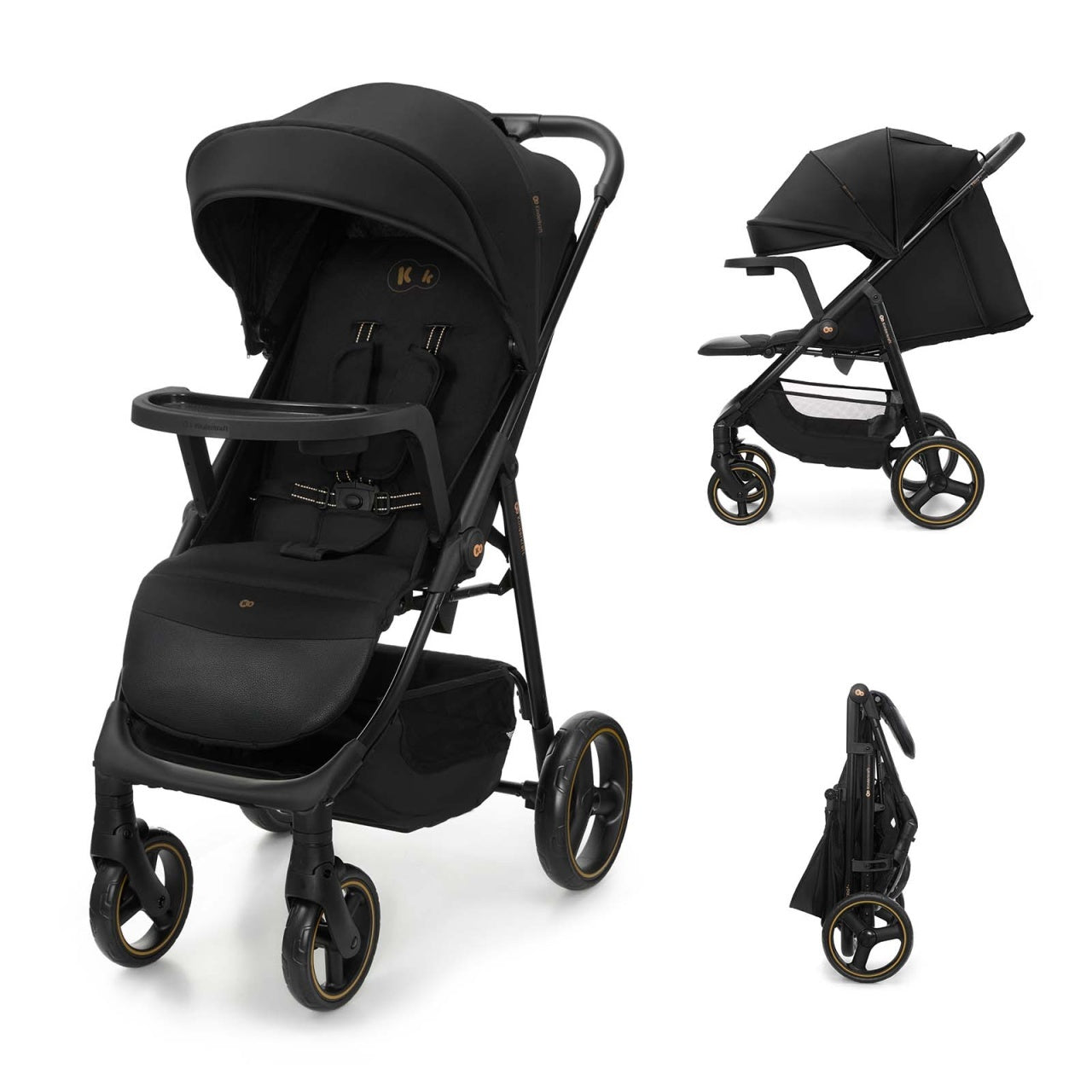 KINDERKRAFT KOLICA ZA BEBE SA TACNOM TRIG 3 BLACK