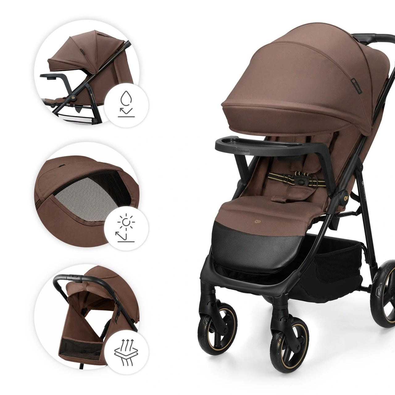 KINDERKRAFT KOLICA ZA BEBE SA TACNOM TRIG 3 BROWN