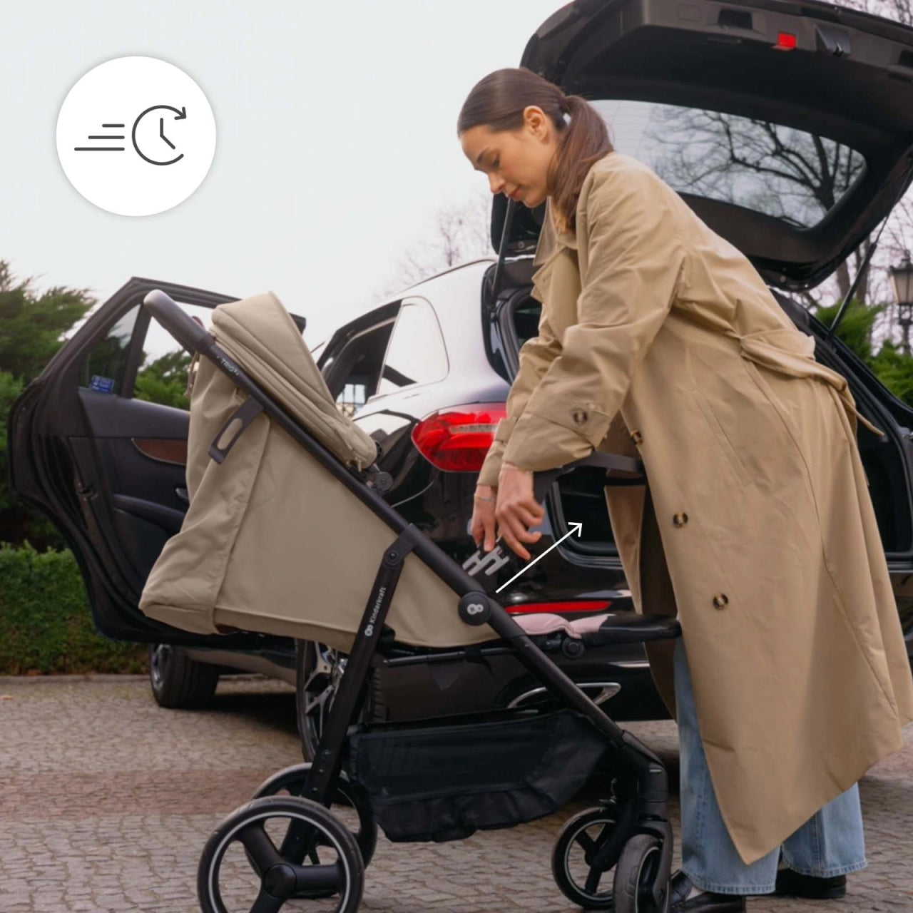 KINDERKRAFT KOLICA ZA BEBE SA TACNOM TRIG 3 BROWN