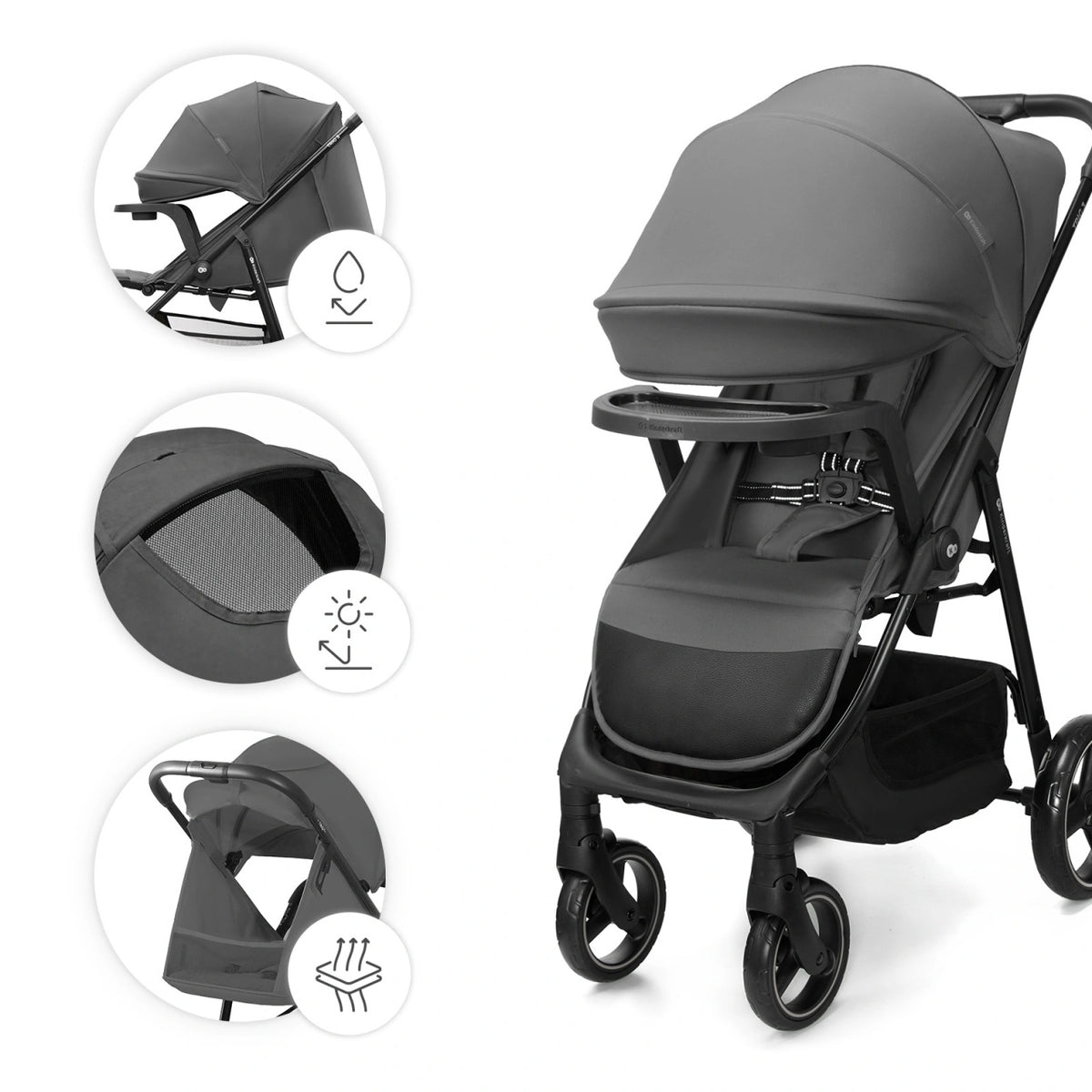 KINDERKRAFT KOLICA ZA BEBE SA TACNOM TRIG 3 GREY