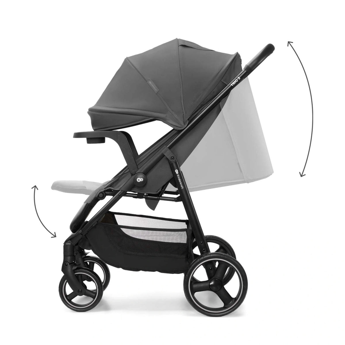 KINDERKRAFT KOLICA ZA BEBE SA TACNOM TRIG 3 GREY