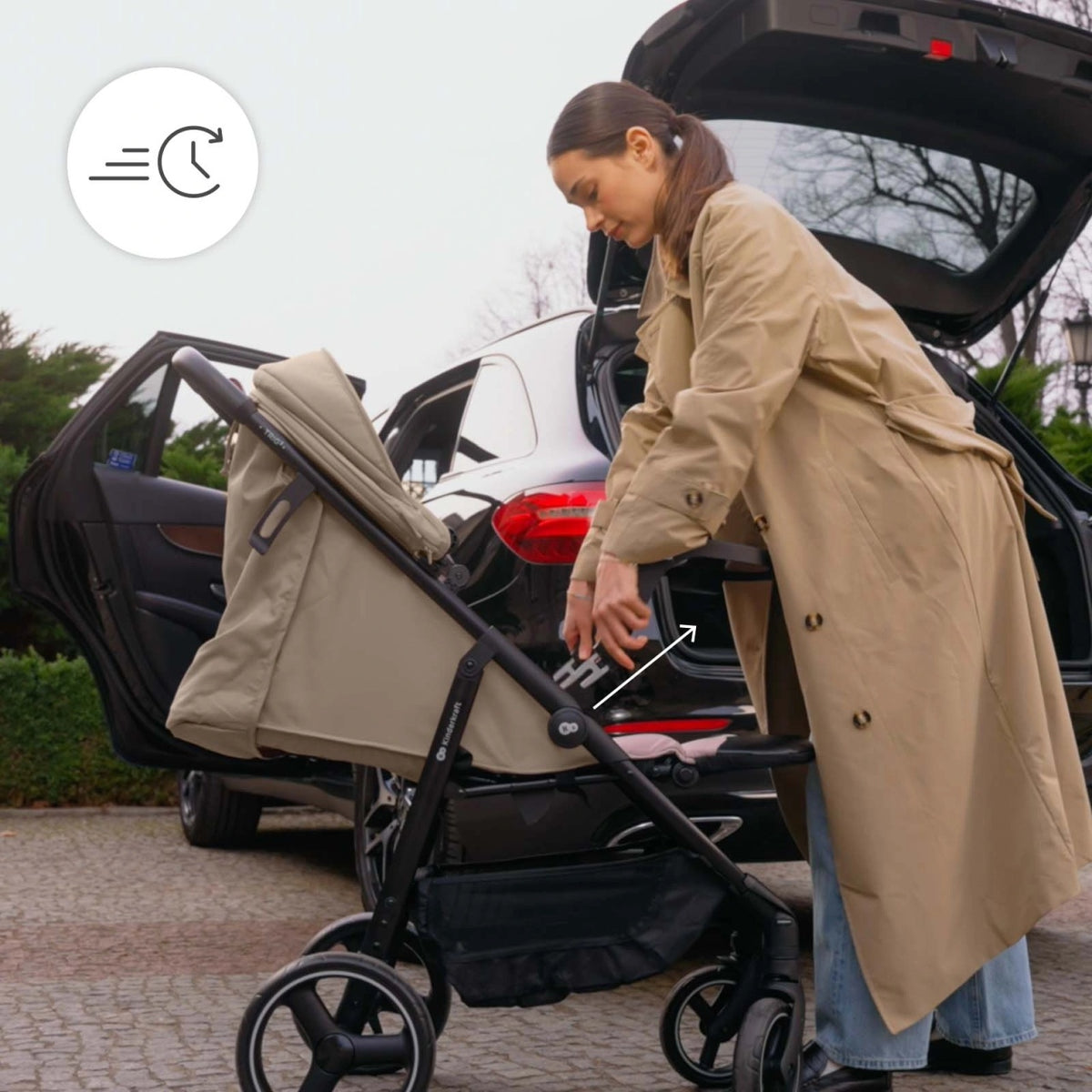 KINDERKRAFT KOLICA ZA BEBE SA TACNOM TRIG 3 GREY