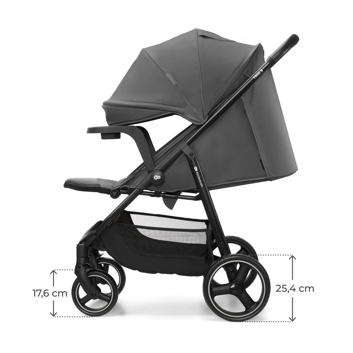 KINDERKRAFT KOLICA ZA BEBE SA TACNOM TRIG 3 GREY