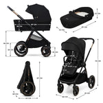 KINDERKRAFT KOLICA ZA BEBE SET 2U1 NEA 2 MIDNIGHT BLACK