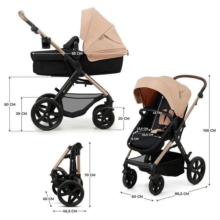 KINDERKRAFT KOLICA ZA BEBE SET 3U1 MOOV 2 BEŽ