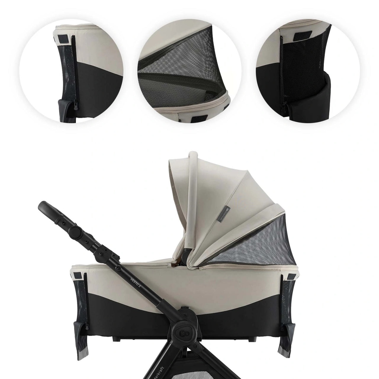KINDERKRAFT KOLICA ZA BEBE SET 3U1 VESTO 2 BEIGE