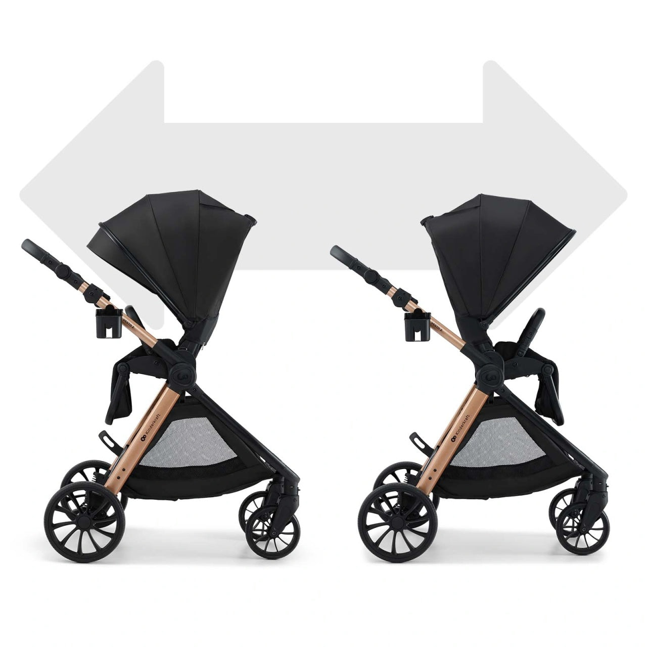 KINDERKRAFT KOLICA ZA BEBE SET 3U1 VESTO 2 BLACK