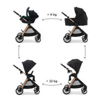 KINDERKRAFT KOLICA ZA BEBE SET 3U1 VESTO 2 BLACK