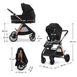KINDERKRAFT KOLICA ZA BEBE SET 3U1 VESTO 2 BLACK