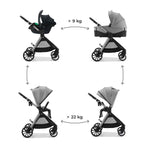 KINDERKRAFT KOLICA ZA BEBE SET 3U1 VESTO 2 GREY