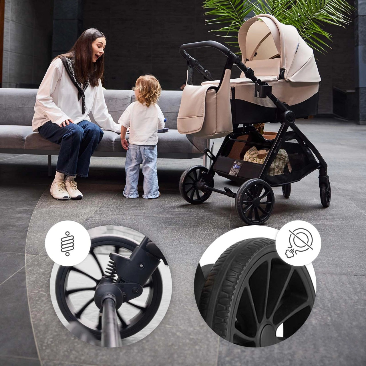 KINDERKRAFT KOLICA ZA BEBE SET 3U1 VESTO 2 GREY