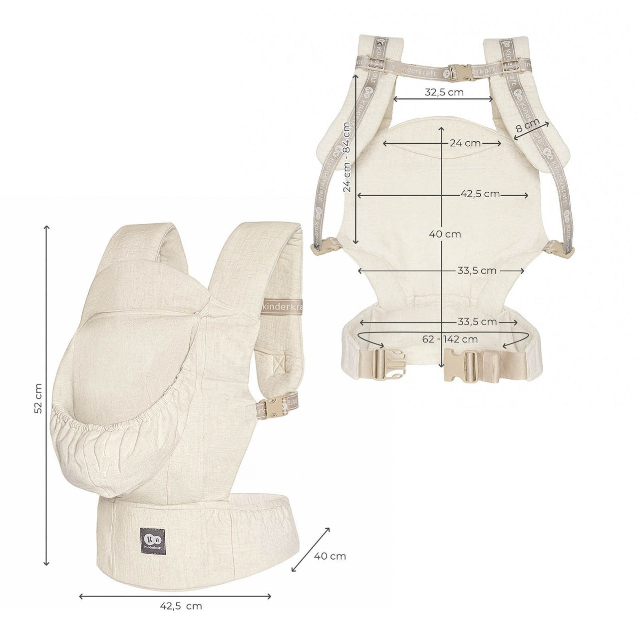 KINDERKRAFT NOSILJKA ZA BEBU ELARA BEIGE