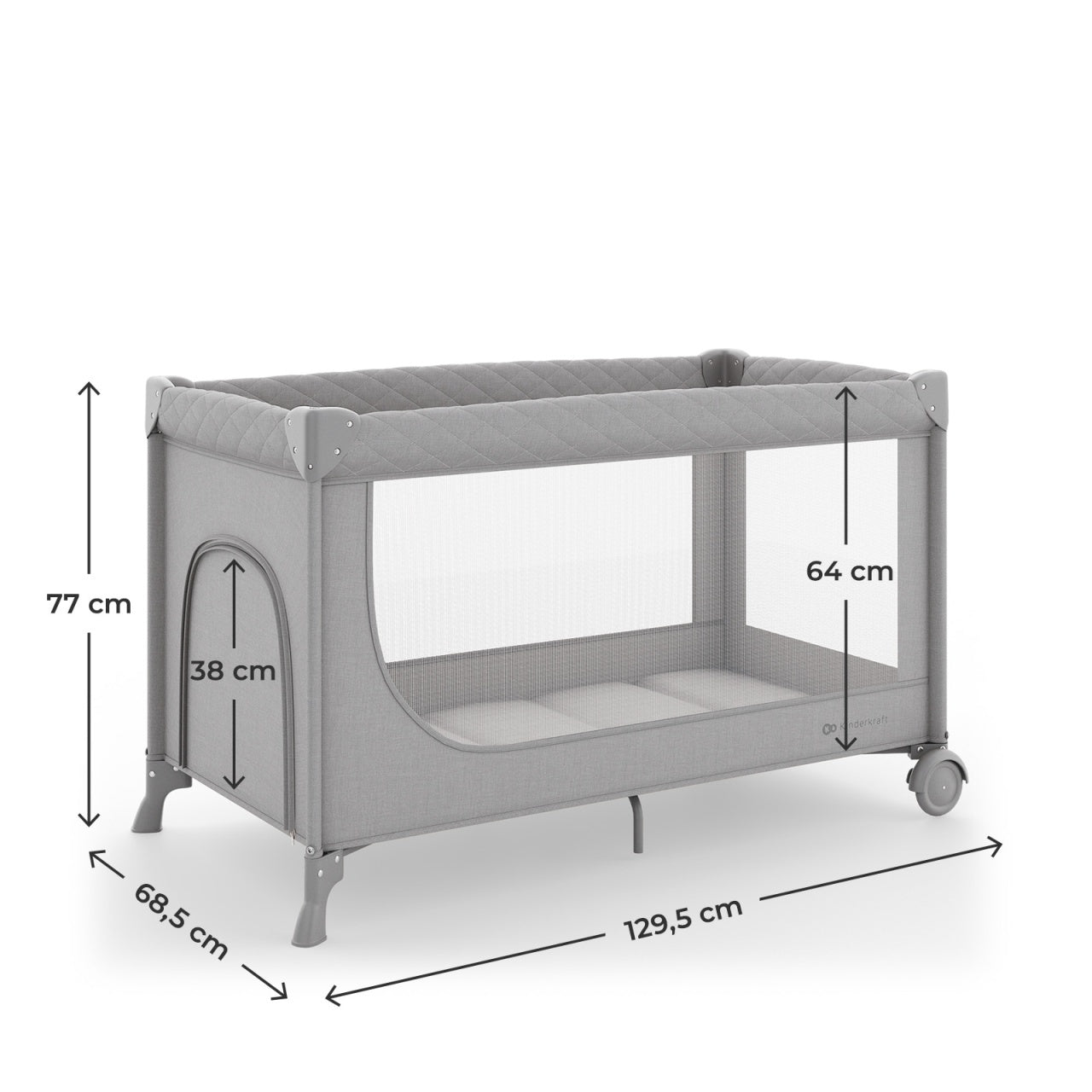 KINDERKRAFT PRENOSIVI KREVETAC 2U1 LEODY UP GREY