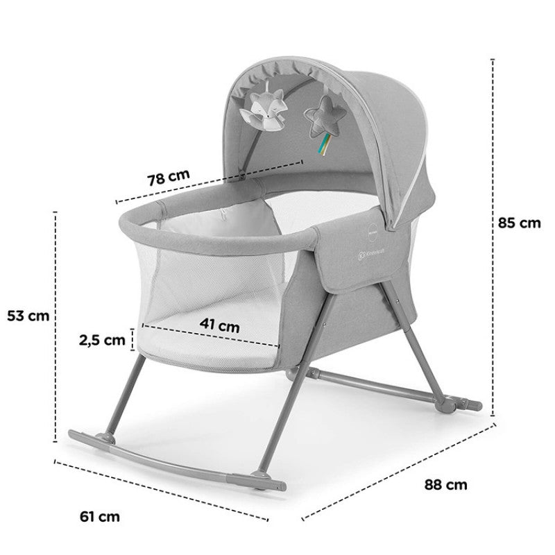 KINDERKRAFT PRENOSIVI KREVETAC/KOLEVKA LOVI GREY