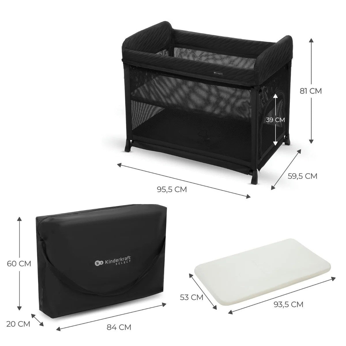 KINDERKRAFT PRENOSIVI KREVETAC MOON DREAM BLACK