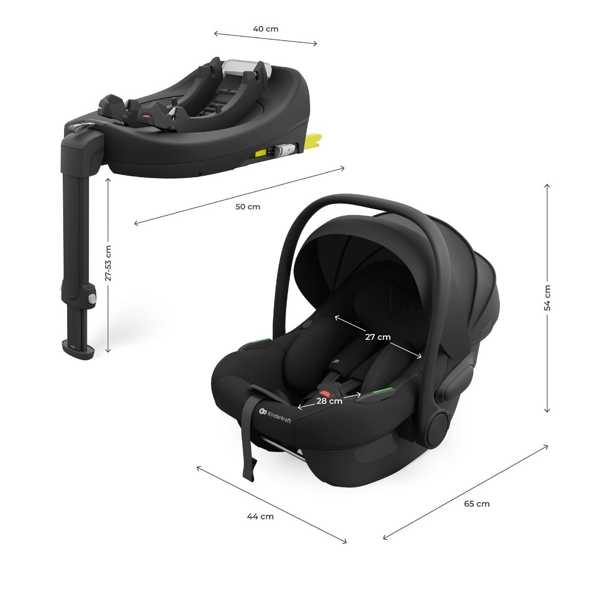 KINDERKRAFT SET AUTO SEDIŠTA I-LITE I-FIX ENDURA SAFE SA ISOFIX BAZOM BLACK