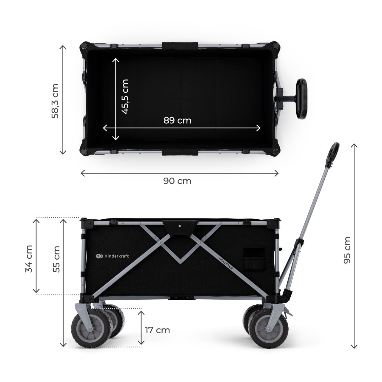 KINDERKRAFT SKLOPIVA KOLICA ZA PUTOVANJA ROLLSTER MYSTIC BLACK