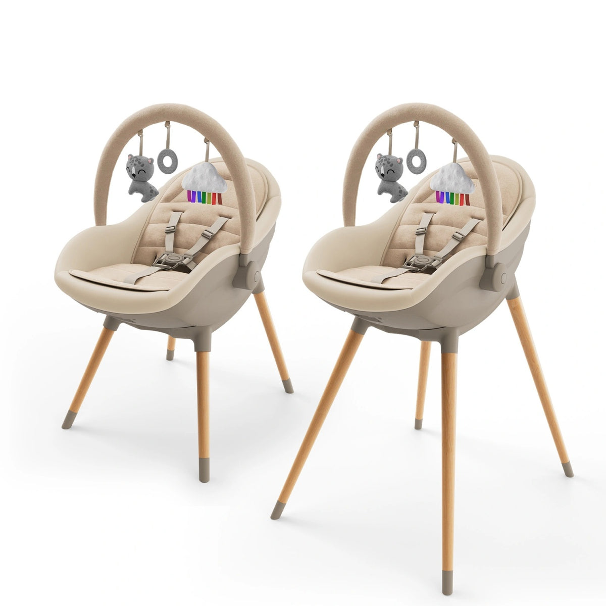 KINDERKRAFT STOLICA ZA HRANJENJE 2U1 FINI UP BEIGE