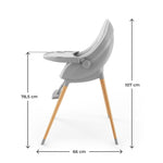 KINDERKRAFT STOLICA ZA HRANJENJE 2U1 FINI UP GREY