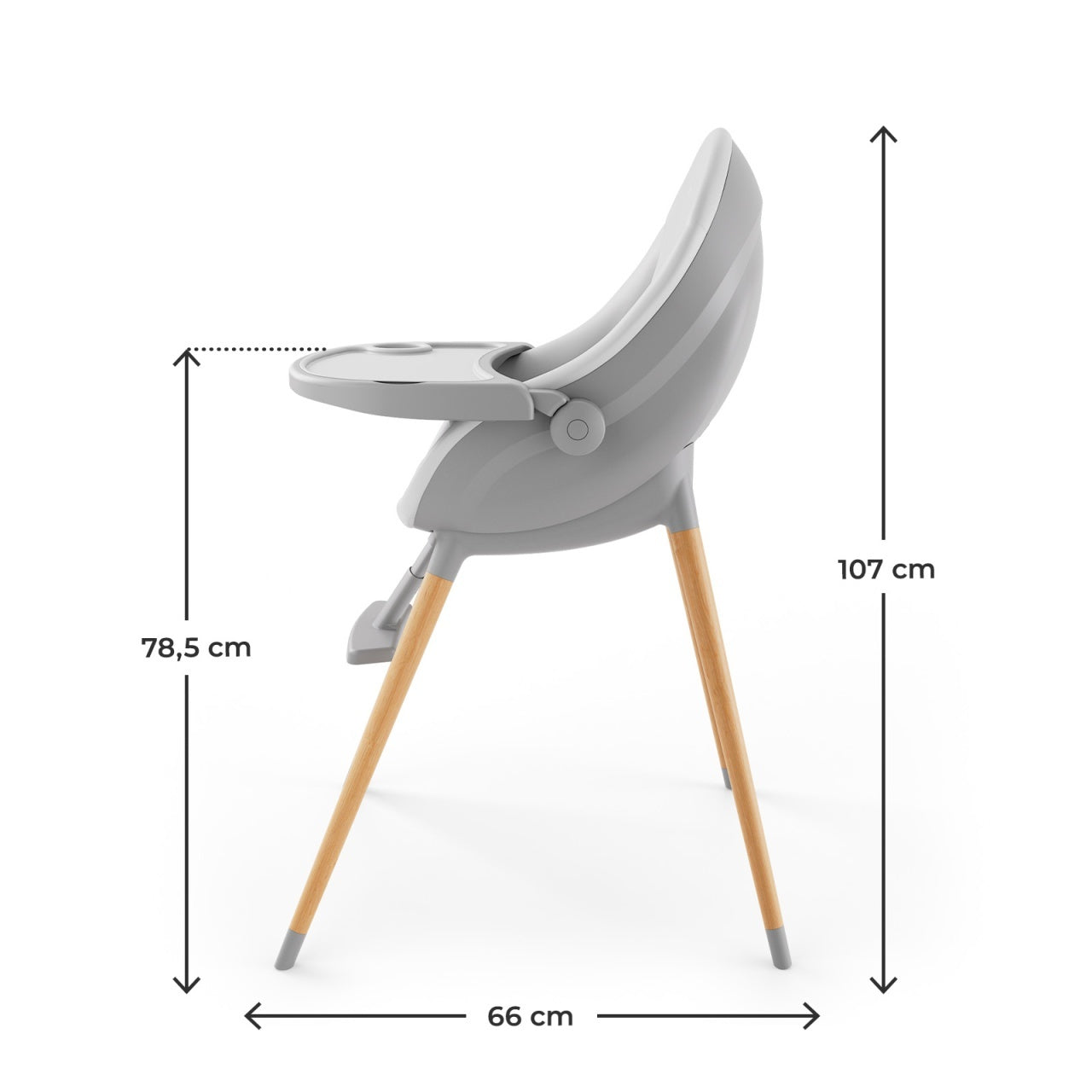 KINDERKRAFT STOLICA ZA HRANJENJE 2U1 FINI UP GREY