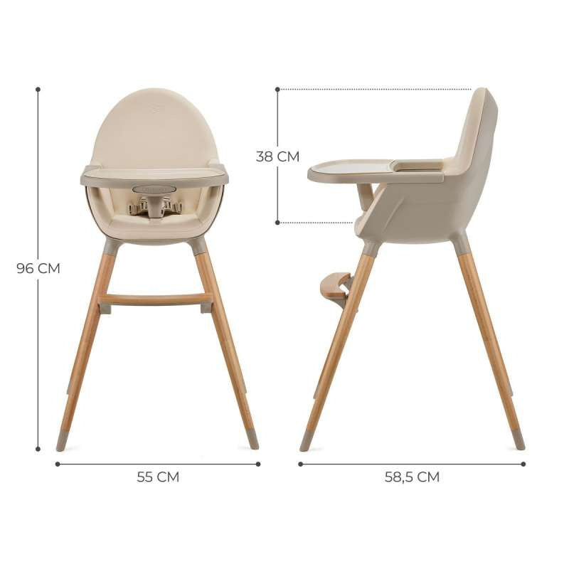 KINDERKRAFT STOLICA ZA HRANJENJE 2U1 FINI2 BEIGE