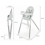 KINDERKRAFT STOLICA ZA HRANJENJE DINNLY LIGHT GREY