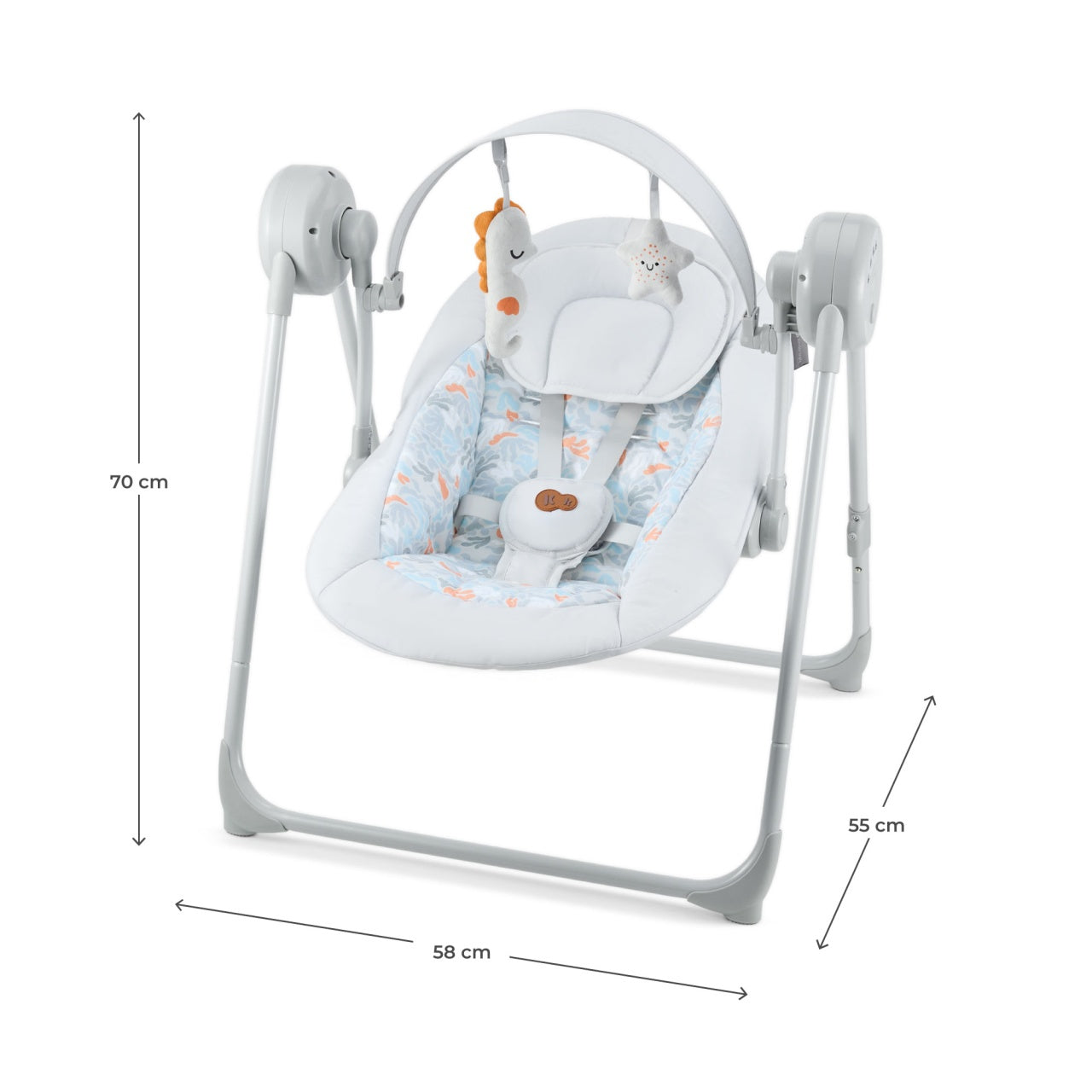 Kinderkraft stolica za ljuljanje SWINGEE grey