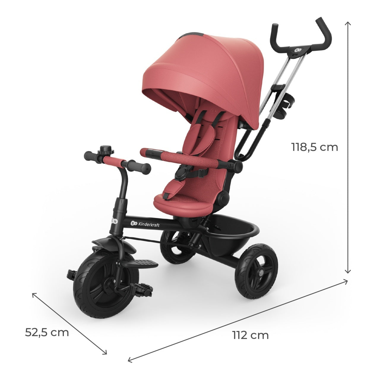 KINDERKRAFT TRICIKL ASTON 2 PLUS PINK
