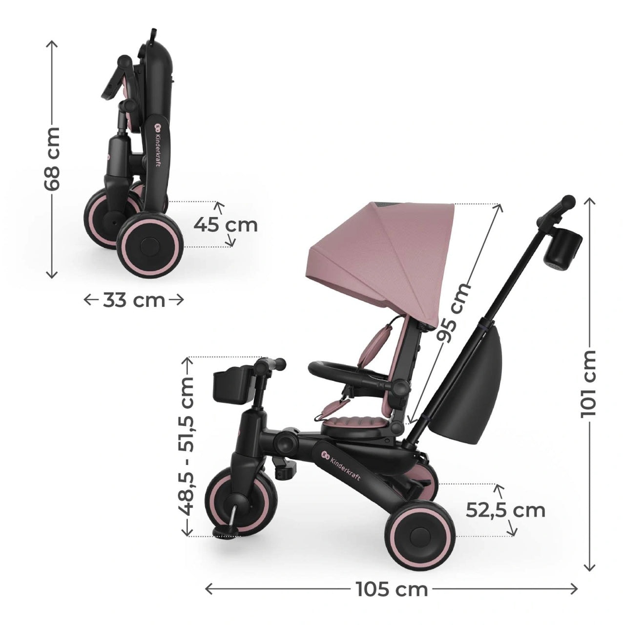 KINDERKRAFT TRICIKL JAZZ 3 PINK