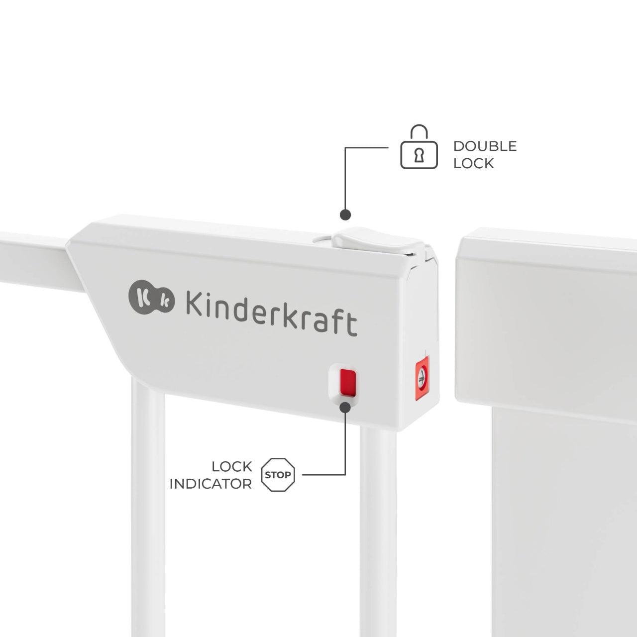 KINDERKRAFT ZAŠTITNA OGRADICA SAFE SNAP WHITE
