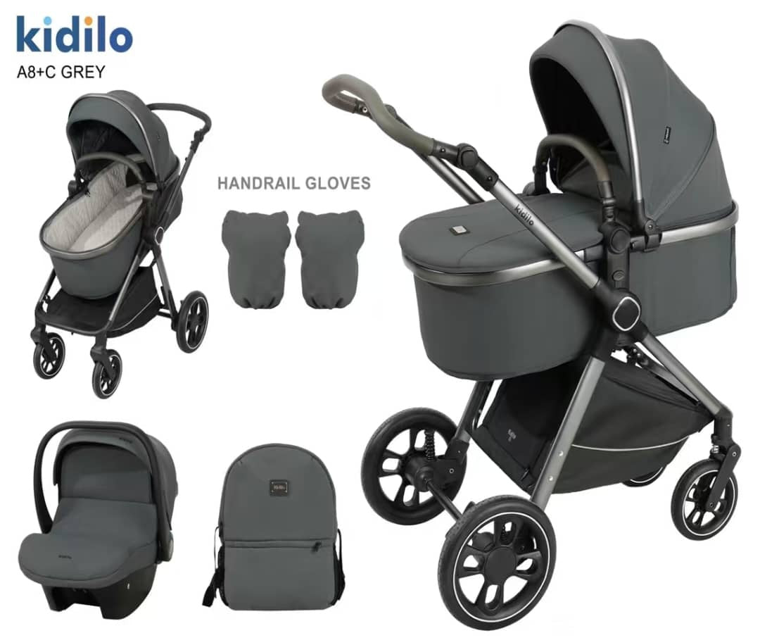 KOLICA ZA BEBE KIDILO A8+C GREY