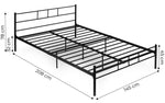 Krevet sa metalnim ramom 140x200 cm sa podnicom Black Frame ModernHome