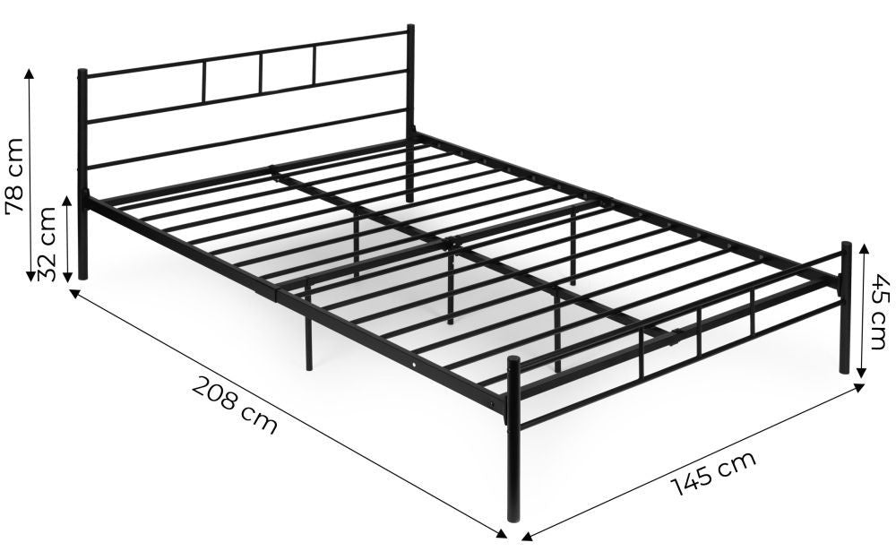 Krevet sa metalnim ramom 140x200 cm sa podnicom Black Frame ModernHome