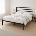 Krevet sa metalnim ramom 190 × 200 cm, podnicom i uzglavljem, crni – ModernHome