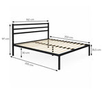 Krevet sa metalnim ramom 190 × 200 cm, podnicom i uzglavljem, crni – ModernHome